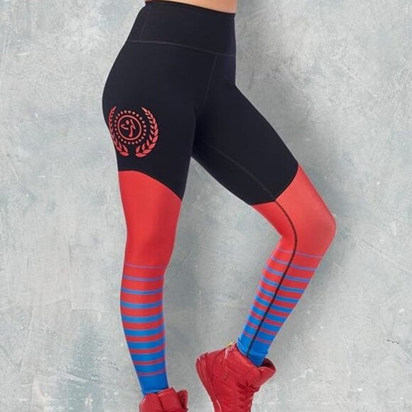 Zumba High Waisted Leggings for Women Dance Compression Butt Lift Workout in XL - Picture 1 of 16